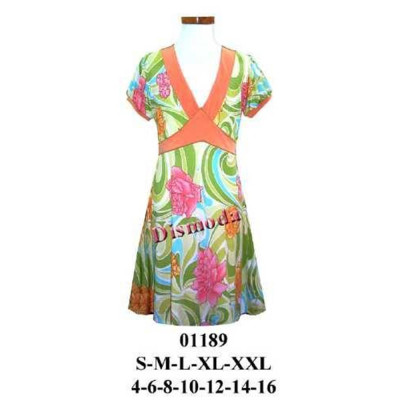 Molde de Mini vestido escote v corte bajo busto manga campana | 01189