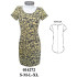 Molde de Vestido corto ajustado con escote redondo, mangas cortas y espalda con cierre y bajo redondeado | 014272