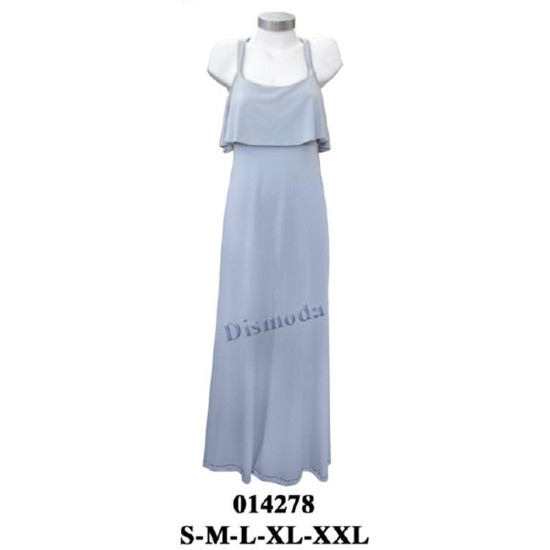 Molde de Vestido largo con fruncido | 014278