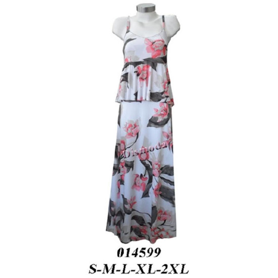 Molde de Vestido largo, corte bajo busto, con fruncido | 014599