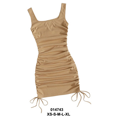 Molde de Vestido ajustado con cordón lateral fruncido | 014743 Molde de Vestido ajustado con cordón lateral fruncido | 014743