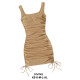 Molde de Vestido ajustado con cordón lateral fruncido | 014743