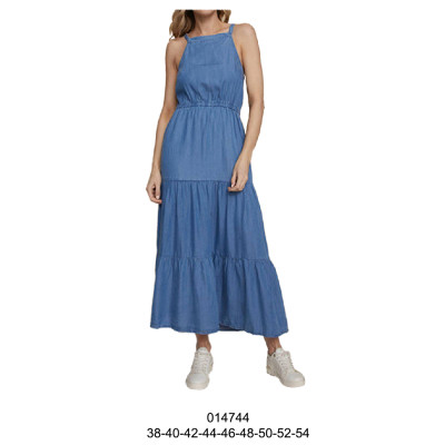 Molde de Vestido con cordones y tres pisos de fruncidos | 014744 Molde de Vestido con cordones y tres pisos de fruncidos | 014744