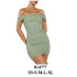 Molde de Vestido con hombros descubiertos y recodigo en costados | 014777