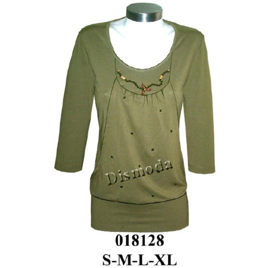 Molde de Camiseta con pretina, corte y pieza diagonal en delantero | 018128