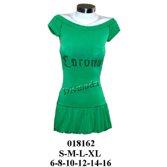 Molde de Mini vestido globo escote bote, manga raglan | 018162
