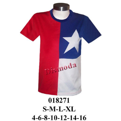 Molde de Camiseta hombre de la bandera chilena | 018271