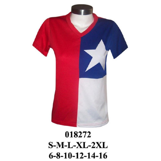 Molde de Camiseta dama de la bandera chilena | 018272