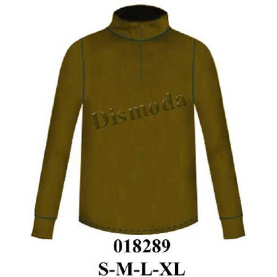 Molde de Camiseta de lycra de manga larga con cuello alto tipo tortuga, costuras raglán y puños ajustados | 018289