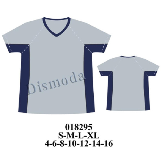 Molde de Camiseta escote v con cortes | 018295