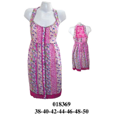 Molde de Vestido sin mangas con escote halter, corte bajo busto y falda con frunces | 018369