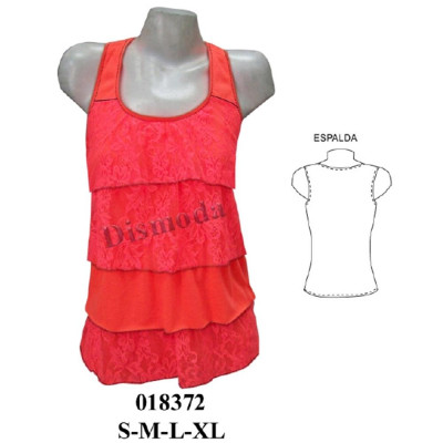Molde de Camiseta musculosa delantero con cuatro pisos | 018372