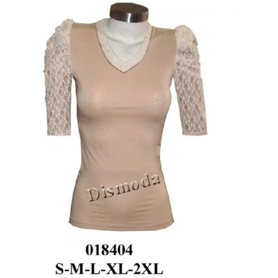 Molde de Camiseta y escote v manga con fruncido | 018404