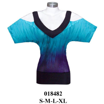 Molde de Camiseta kimono escote v con aberturas en hombro | 018482 Molde de Camiseta kimono escote v con aberturas en hombro | 018482