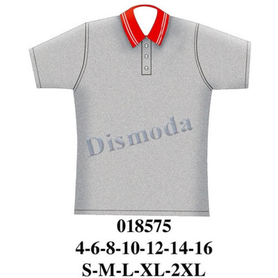 Molde de Camiseta escolar, pata doble, con bastas en manga | 018575
