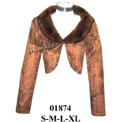 Molde de Bolero plush cuello de piel | 01874