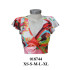 Molde de Crop top cruzado con pretina | 018744