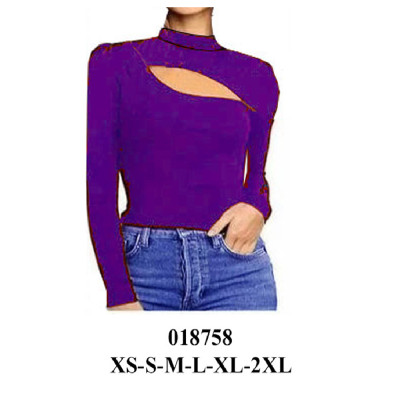 Molde de Crop top con cuello y abertura en delantero | 018758 Molde de Crop top con cuello y abertura en delantero | 018758