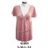 Molde de Camiseta manga kimono con corte bajo busto arrugada en delantero | 01895