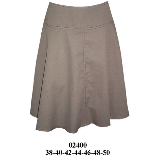 Molde de Falda a la cadera pretina ancha, faldón godet; | 02400
