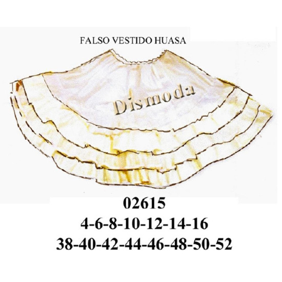Molde de Falso vestido de huasa | 02615 Molde de Falso vestido de huasa | 02615