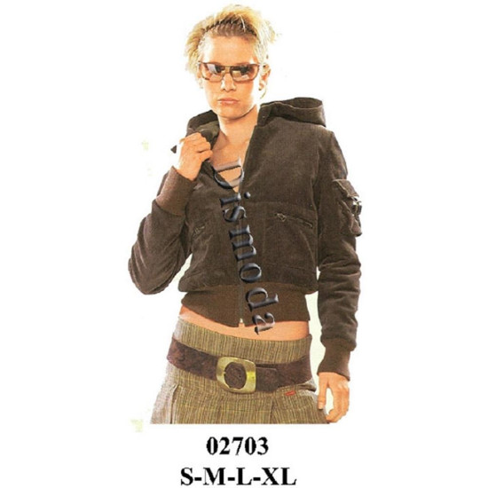 Molde de Chaqueta dama con gorro puño y pretina de tejido | 02703 Molde de Chaqueta dama con gorro puño y pretina de tejido | 02703