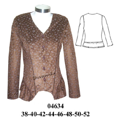 Molde de Blusa escote v con corte en delantero | 04634