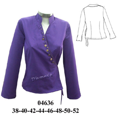 Molde de Blusa cruzada cuello mao | 04636 Molde de Blusa cruzada cuello mao | 04636