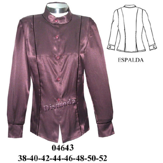 Molde de Blusa cuello mao con corte delantero y abertura en espalda | 04643 Molde de Blusa cuello mao con corte delantero y abertura en espalda | 04643