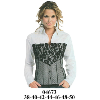 Molde de Blusa cuello camisero con cortes y aplicaciones en delantero y espalda | 04673 Molde de Blusa cuello camisero con cortes y aplicaciones en delantero y espalda | 04673