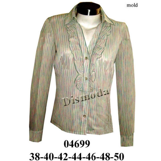 Molde de Blusa camisera escote v con fruncido | 04699 Molde de Blusa camisera escote v con fruncido | 04699