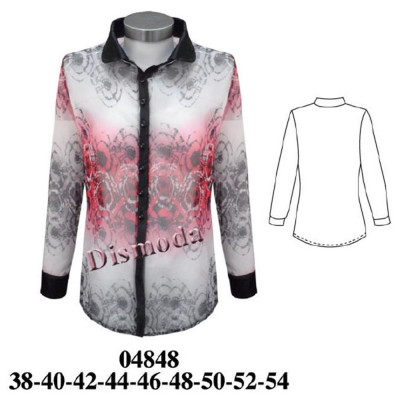 Molde de Blusa camisera cuello redondo | 04848