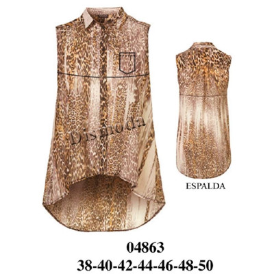 Molde de Blusa camisera corte al talle espalda larga | 04863