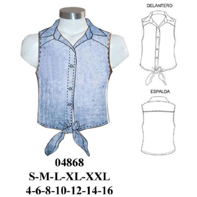 Molde de Blusa camisera con amarra | 04868