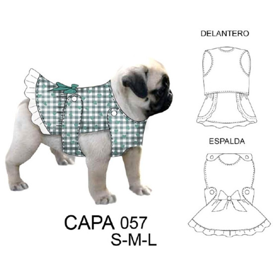Molde de 057 - Capa perro con vuelos | CAPA-057