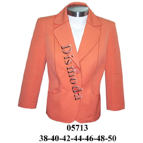 Molde de Blazer sin forro con corte en delantero manga 3/4 | 05713