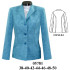 Molde de Blazer 3 botones, corte princesa con terminación en bolsillo | 05781