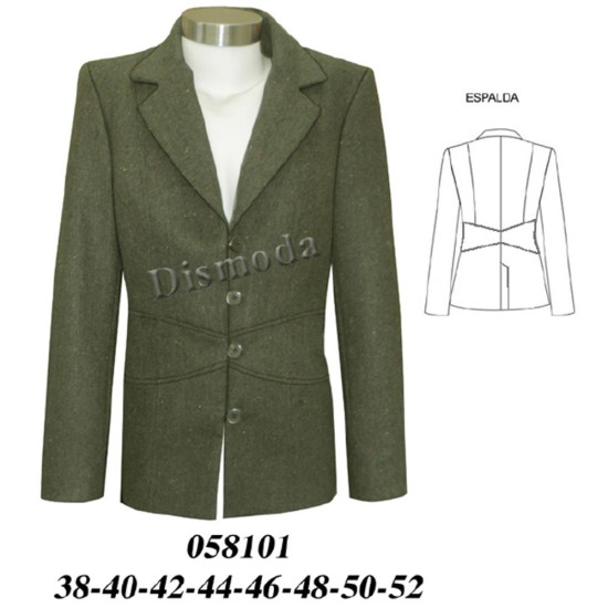 Molde de Blazer con corte al talle | 058101