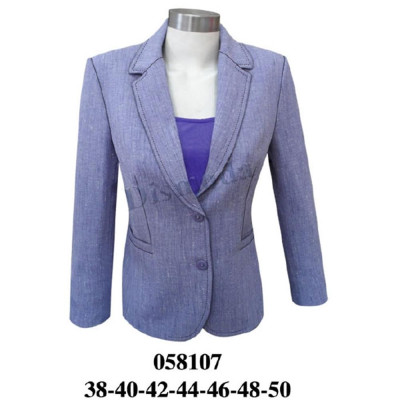 Molde de Blazer con solapa con muesca, manga larga, cierre frontal de dos botones y bolsillo | 058107 Molde de Blazer con solapa con muesca, manga larga, cierre frontal de dos botones y bolsillo | 058107