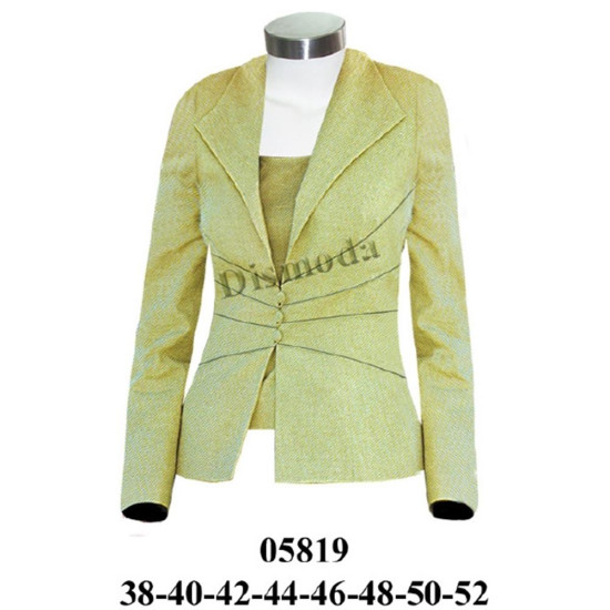 Molde de Blazer cuello smoking con cordones y aplicaciones sobrepuestas en delantero | 05819