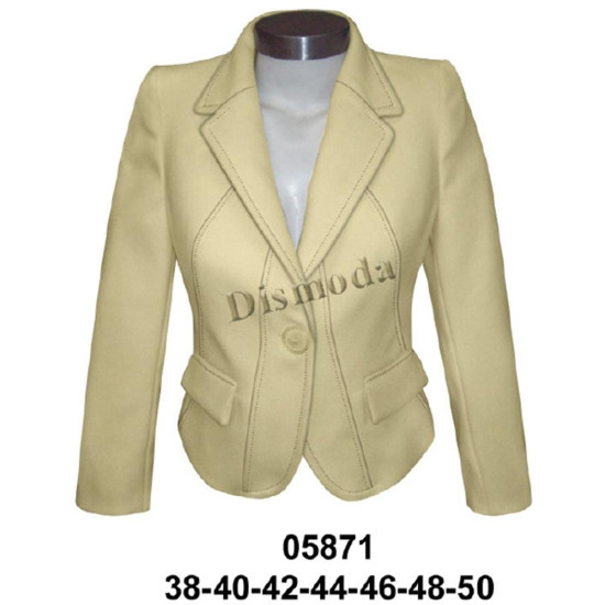 Molde de Blazer dama con corte en delantero, largo 48 cms | 05871 Molde de Blazer dama con corte en delantero, largo 48 cms | 05871