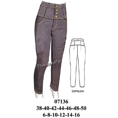 Molde de Pantalón torero basta pitillo | 07136 Molde de Pantalón torero basta pitillo | 07136