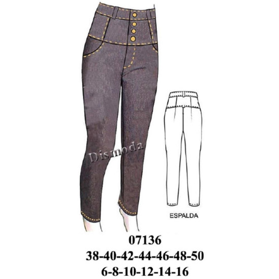 Molde de Pantalón torero basta pitillo | 07136 Molde de Pantalón torero basta pitillo | 07136