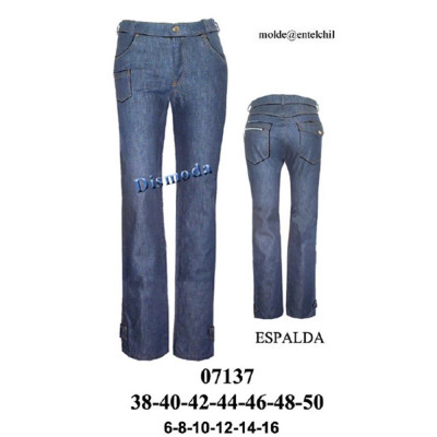 Molde de Jeans pitillo con abertura en costado | 07137 Molde de Jeans pitillo con abertura en costado | 07137