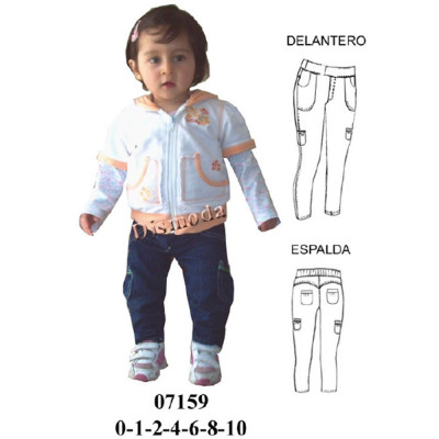 Molde de Pantalón pitillo de niña, elasticado en cintura | 07159