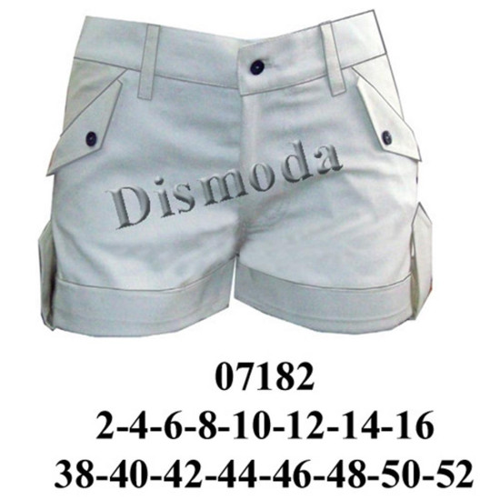 Molde de Short dama con bolsillo y bastilla | 07182 Molde de Short dama con bolsillo y bastilla | 07182