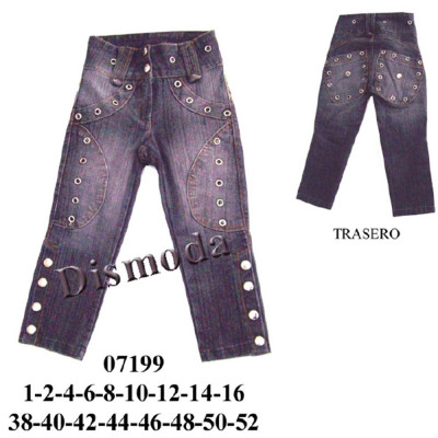 Molde de Jeans cintura media con broches al costado | 07199 Molde de Jeans cintura media con broches al costado | 07199