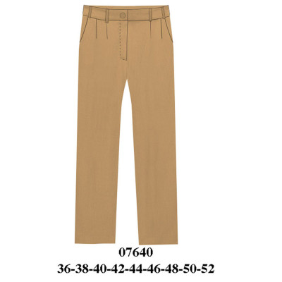 Molde de Pantalón sastre recto con dos pinzas, pretina con forma. | 07640 Molde de Pantalón sastre recto con dos pinzas, pretina con forma. | 07640