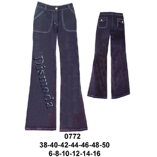 Molde de Pantalón con bolsillo parche, en delantero y espalda, basta ancha; | 0772 Molde de Pantalón con bolsillo parche, en delantero y espalda, basta ancha; | 0772
