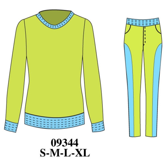 Molde de Conjunto deportivo con sudadera de cuello redondo, mangas largas con puños y pretina en rib, y pantalón con pretina elasticada, bolsillos delanteros y recortes laterales | 09344 Molde de Conjunto deportivo con sudadera de cuello redondo, mangas largas con puños y pretina en rib, y pantalón con pretina elasticada, bolsillos delanteros y recortes laterales | 09344